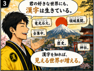 漢字検定案内マンガ3コマ目